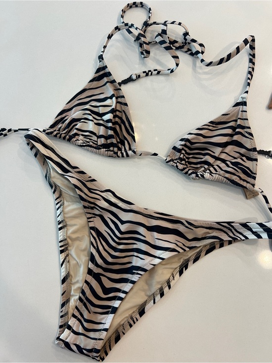 SKIMS Other - SKIMS Zebra-Print Bikini in Black and Cream